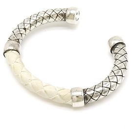 Pulsera Charm Intrecciato Bottega Veneta Plata Blanco