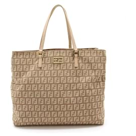 Fendi-Fendi Zucchino Tote Bag-Beige