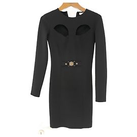 Gianni Versace Kleid schwarz aus Polyester Schwarz