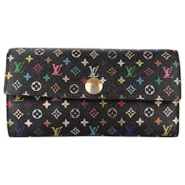 Louis Vuitton-Louis Vuitton Murakami Multicolor Sarah Wallet-Black