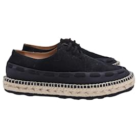 Bottega Veneta-Bottega Veneta Espadrille Loafers in Black Canvas-Black