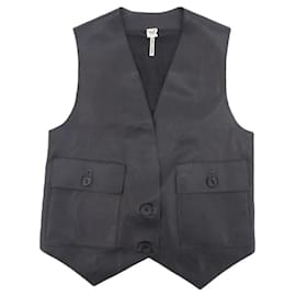 Hermès-Hermes Leather Vest Black 36 Men-Other