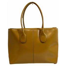 Tod's-Tod's Camel Leather 2WAY Tote Bag-Brown