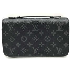 Louis Vuitton Zippy XL Monogram Eclipse Long Wallet M61698 Black