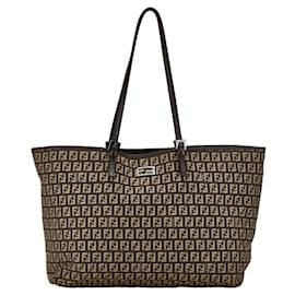 Fendi-Fendi Zucchino Tote Bag-Brown
