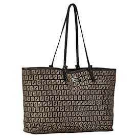 Fendi-Fendi Zucchino Tote Bag-Brown