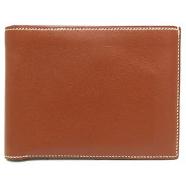 Hermès Billetera de cuero bifold para hombre Hermes MC3 Thales Castaño