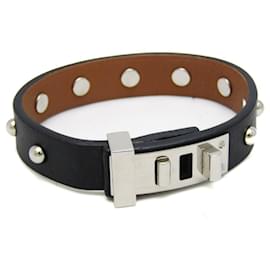 Hermès-Bracelet Crew Carré Mini Chien Hermes-Marron,Noir,Argenté