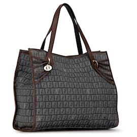 Fendi-Fendi Blue Zucchino Denim Tote-Blue