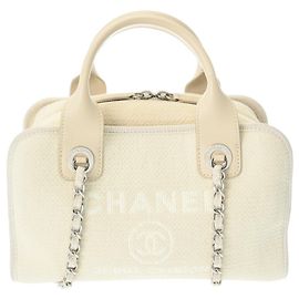 Chanel Deauville Bowling Bag Eggshell