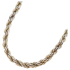 Tiffany & Co-Colar Tiffany Twist K18YG Ouro Amarelo Prata 925 Feminino-Prata,Dourado