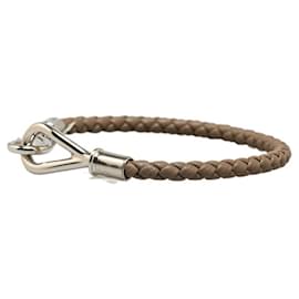 Hermès-Hermes Jumbo Charm Bracelet in Etoupe Gray Leather-Grey,Taupe