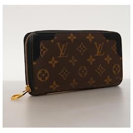 Louis Vuitton-Louis Vuitton Long Wallet Monogram Zippy Retiro M61855-Brown,Black