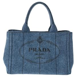 Prada-Prada Canapa Tote Handbag-Blue