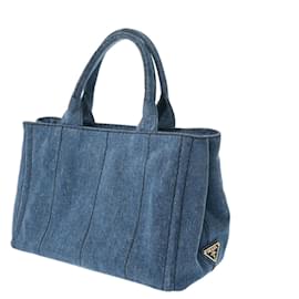 Prada-Prada Canapa Tote Handbag-Blue