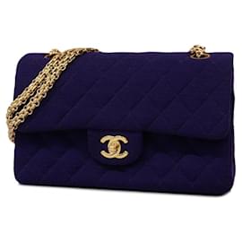 Chanel-Chanel Purple Cotton Shoulder Bag-Purple