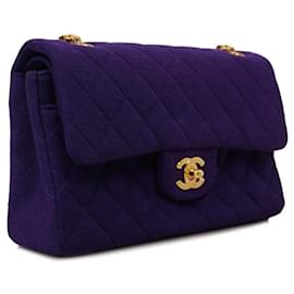 Chanel-Chanel Purple Cotton Shoulder Bag-Purple