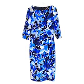 Michael Kors-Michael Kors Collection Blue Floral Print Dress-Blue