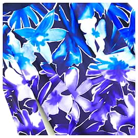 Michael Kors-Michael Kors Collection Blue Floral Print Dress-Blue