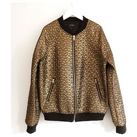 Topshop gold quilted bomber jacket Golden