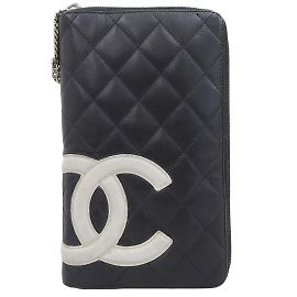 Chanel Cambon Line Coin Purse Black White
