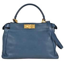 Fendi-Sac à main Fendi Peekaboo Regular-Bleu