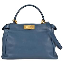 Fendi-Fendi Peekaboo Regular Handbag-Blue