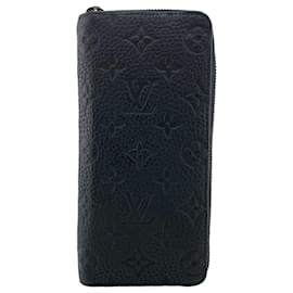 Louis Vuitton-Louis Vuitton Black Leather Long Wallet-Black