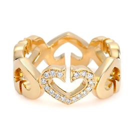 Cartier C Heart K18YG Yellow Gold Ring Golden