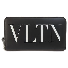 Cartera larga de cuero negro Valentino Garavani Negro