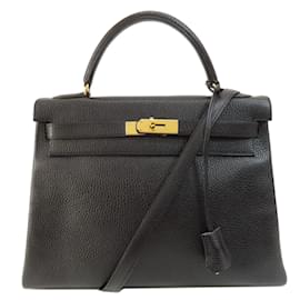 Hermès-Hermes Kelly 32 Black Handbag-Black