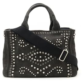 Prada-Prada Canapa Tote Handbag-Black