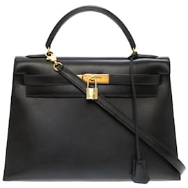 Hermès-Hermes Kelly 32 Handbag-Black