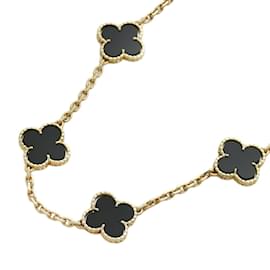 Van Cleef & Arpels-Van Cleef & Arpels Alhambra Necklace K18YG Onyx 20P-Black,Golden