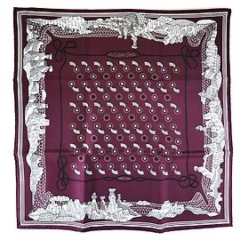 Sciarpa Hermès Carré 55 in Bordeaux Bordò