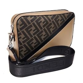 Fendi-Fendi Diagonal Camera Bag-Brown