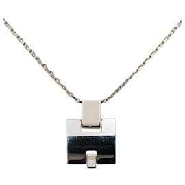 Hermès-Hermes Irene Necklace in Silver and Pink-Silvery,Pink