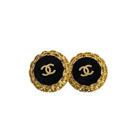 Boucles d'oreilles clips en motif chaîne Coco Mark de Chanel Doré