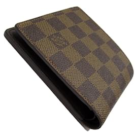 Louis Vuitton-Louis Vuitton Damier Bi-fold Wallet-Brown,Damier ebene