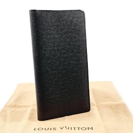 Louis Vuitton-Louis Vuitton Taiga Leather Bill Wallet-Black,Grey