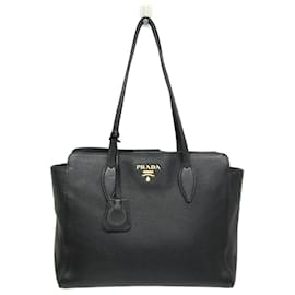 Prada-Bolsa tote de couro feminina Prada em preto-Preto