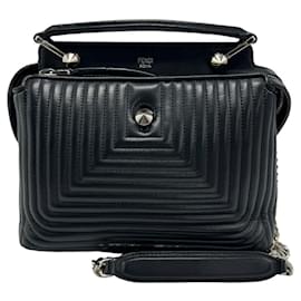 Fendi-Fendi Dotcom Leather Shoulder Bag-Black