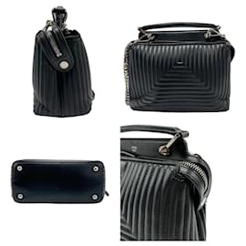 Fendi-Fendi Dotcom Leather Shoulder Bag-Black