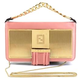Fendi-Fendi Satin iPhone 11 Pro Case-Pink,Golden