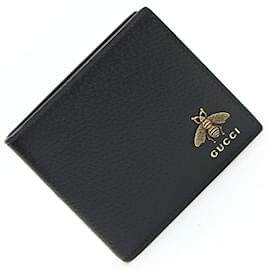 Gucci-Gucci Bi-fold Wallet in Black Leather-Black