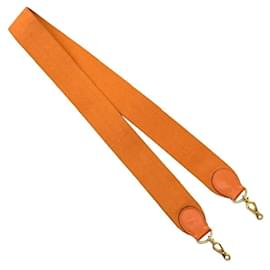 Hermès-Hermes Orange Canvas Shoulder Strap for Evelyn 1-Orange