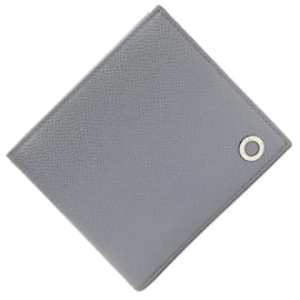 Bulgari-Bvlgari Bi-fold Wallet in Gray Leather-Brown