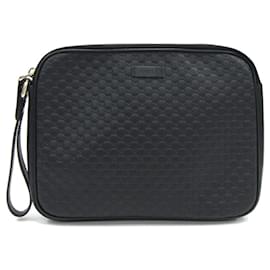 Gucci-Gucci Micro Guccissima Clutch Bag-Black