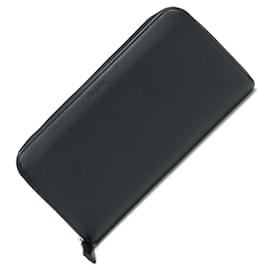 Prada-Prada Round Long Wallet in Black Leather-Black