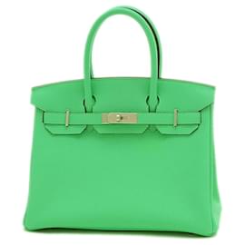 Hermès-Sac à main Hermès Birkin 30 en cuir Togo-Vert